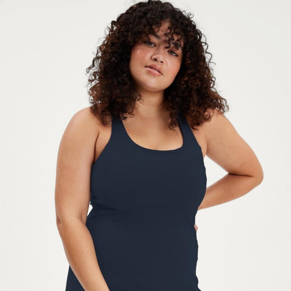 Girlfriend Collective Paloma Exercise Dress in Midnight